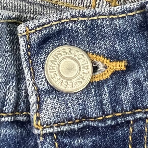 Levi's Too Superlow 524 Distressed Denim Blue Skinny Jeans Size 1 Medium - Picture 15 of 15